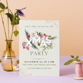 Kräm minimalistisk julfestinbjudan julkort