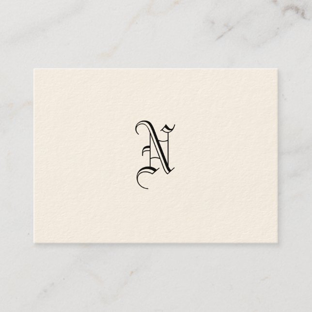 Kräm- Monogram Visitkort (Framsida)