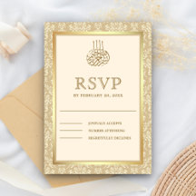 Kräm och guld Damask islamisk muslimsk
