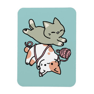 Kram och lek – Bedårande kattillustration Magnet