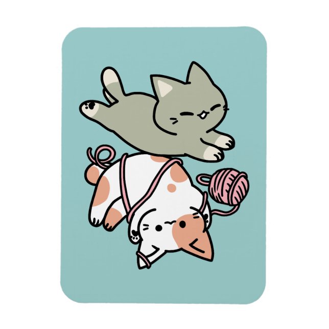 Kram och lek – Bedårande kattillustration Magnet (Vertikal)