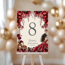 Kräm och röd gyllene tiara blomster Quinceañera 
