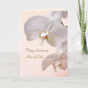 Kräm- orchidsbröllopsdag för vit kort