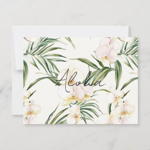 Kräm orkidé blommor Aloha Vykort