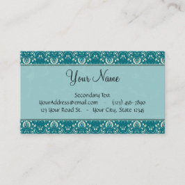 Kräm på krickadamast med randar och monogramen visitkort