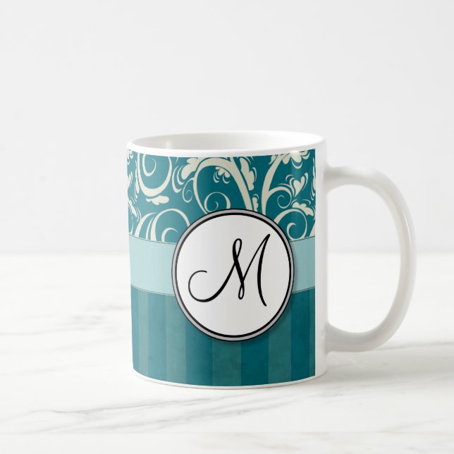 Kräm på testar & randar för kricka blom- med kaffemugg (Höger)