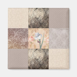 Kräm- Patchwork för Iris Magnet