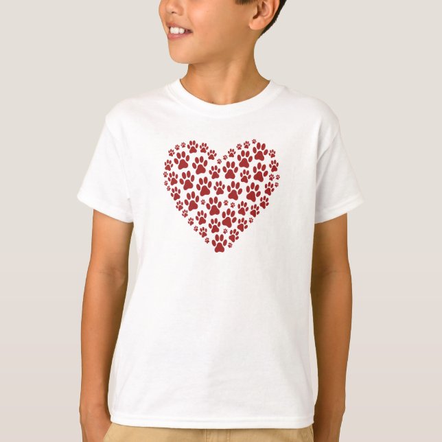 Kram Puss Hjärta Barn T Shirt (Framsida)