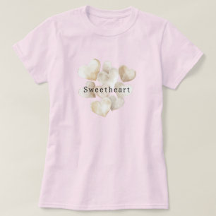 Kräm Rodnad Hjärtan Älskling T Shirt