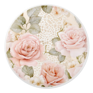 Kräm Rosa Rosor Blommig Bröllopsdusch Knopp