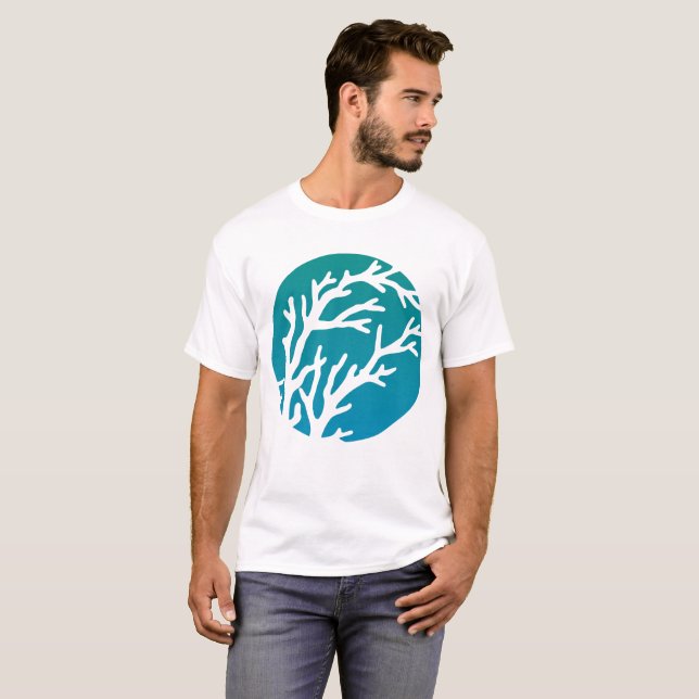 Kräm rullar det stora blåttträd tee shirt (Hel framsida)