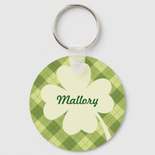 Kräm- Shamrockpersonlig Keychain Nyckelring