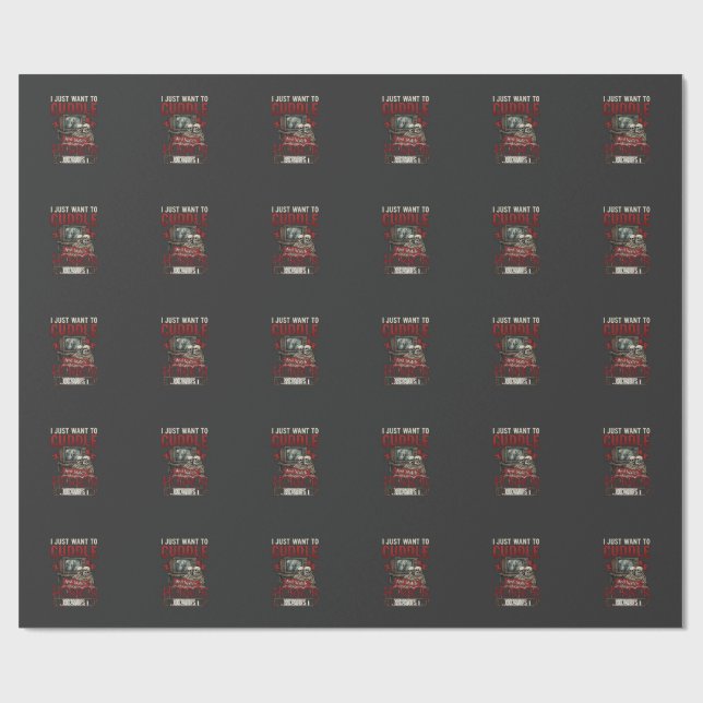 Kram Skräckfilmer Halloween Kallar Retro Tv Mönste Presentpapper (Platt)