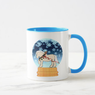 Kräm- Snowglobe för vinter mugg