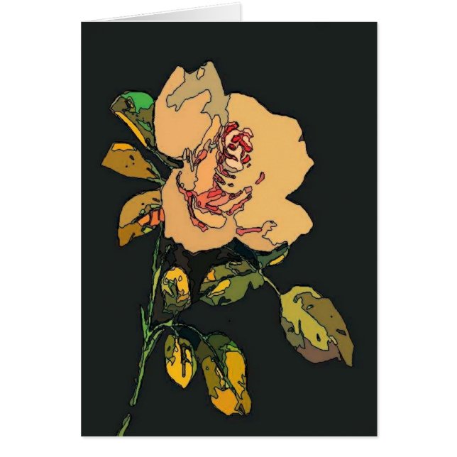 kräm steg på svart hälsningskort (Framsidan)