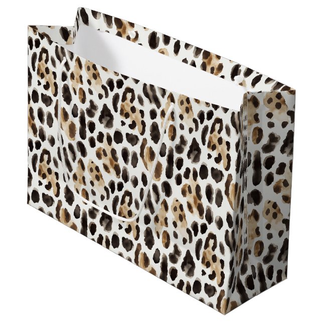 Kräm Svart Brun Leopard Djur Födelsedag (Framsidan Vinklad)