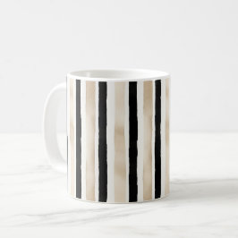 Kräm Svart Vita Ränder Kaffemugg