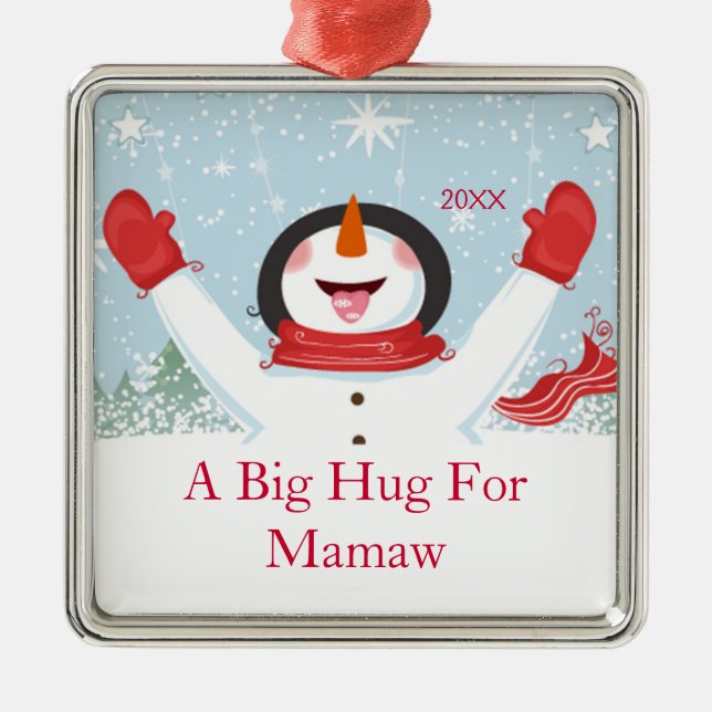 Kram till Mamaw julgran ornament snöman (Framsidan)
