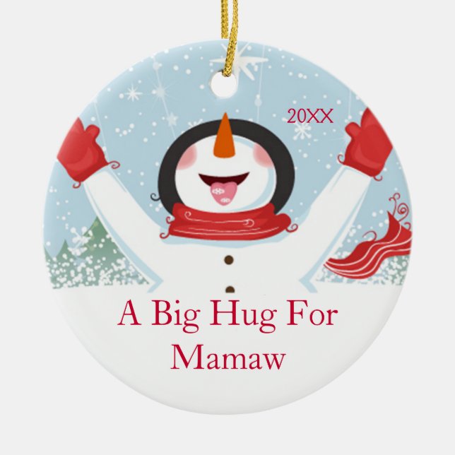Kram till Mamaw julgran ornament snöman (Framsidan)