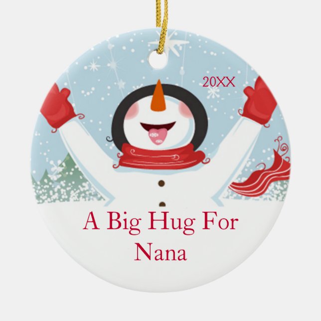 Kram till Nana julgran ornament snöman (Framsidan)