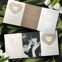 Kräm tulpan brun bläck konst hjärta monogram bröll