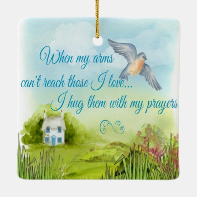 Krama dig med min bönprydnad julgransprydnad keramik (Baksida)