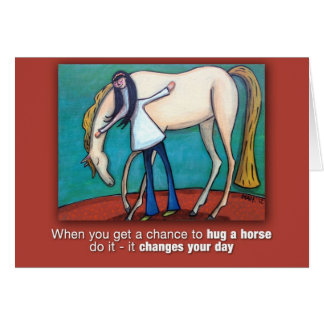 Krama en häst hälsningskort
