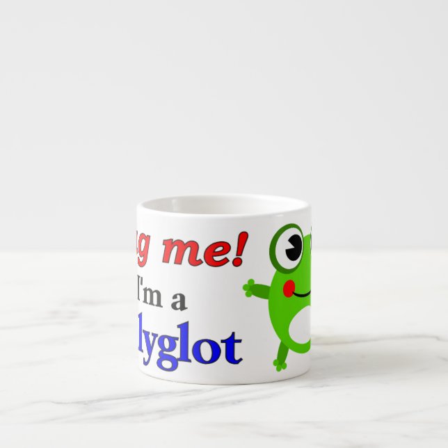 Krama mig! Mig förmiddag en polyglot Espressomugg (Framsidan)