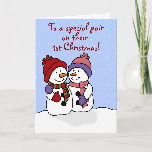 Krama snögubbetwillingarjulkortet helgkort (Framsida)