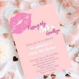 Kramar adjö med mina 30-tal Blush Rosa 40-årsdag Inbjudningar