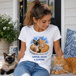 Kramar & Kattattityd Akvarell Søta Katter T Shirt