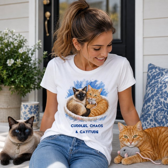 Kramar & Kattattityd Akvarell Søta Katter T Shirt (Skapare uppladdad)