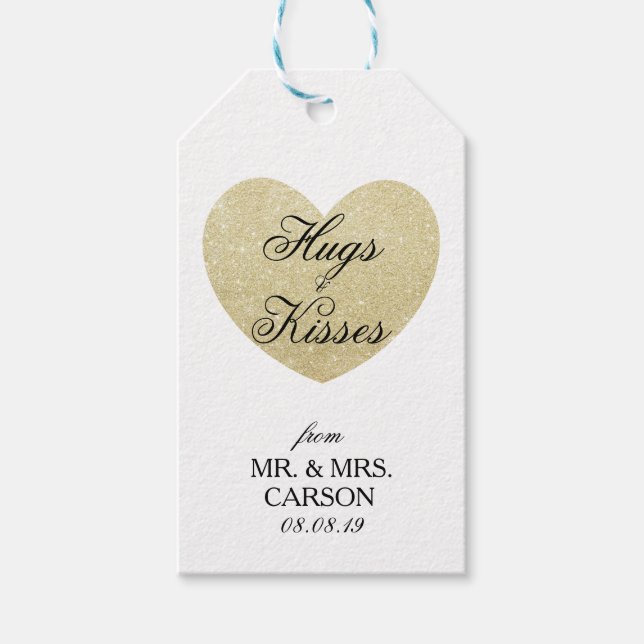 Kramar & kyssar som gifta sig favörgåvan presentetikett (Framsidan)