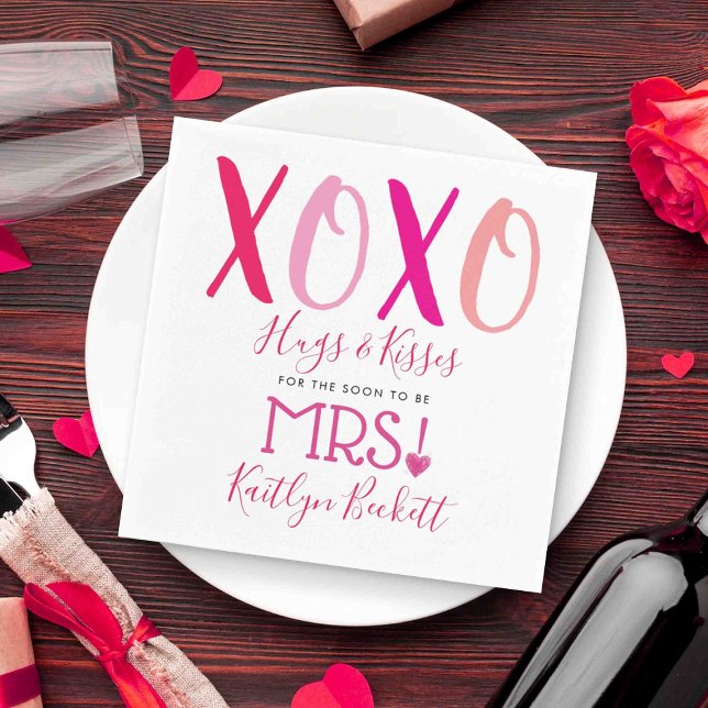 Kramar & Kyssar (XOXO) Alla hjärtans dag Bröllopsd Pappersservett (Skapare uppladdad)