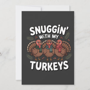 Kramar med mina kalkoner Thanksgiving Kort