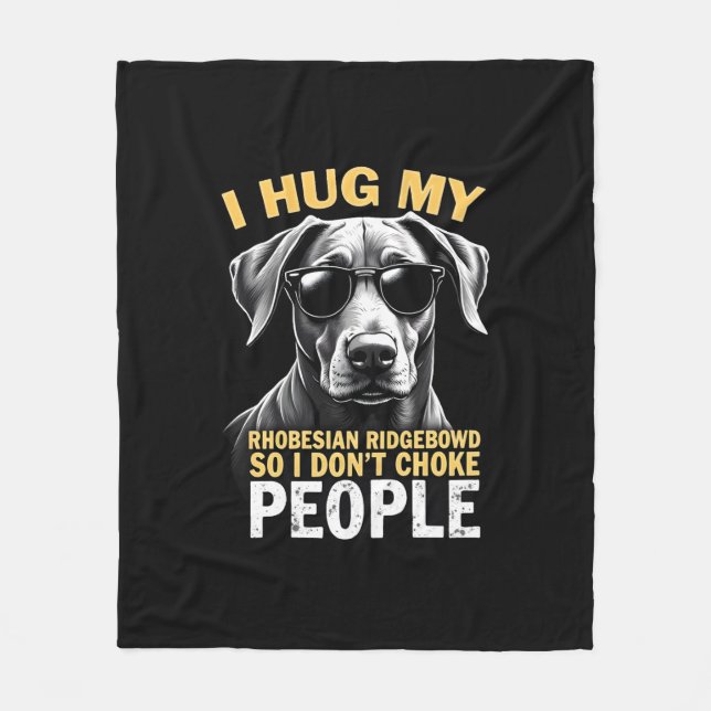 Kramar min Rhodesian Ridgeback så jag inte kväver  Fleecefilt (Framsidan)