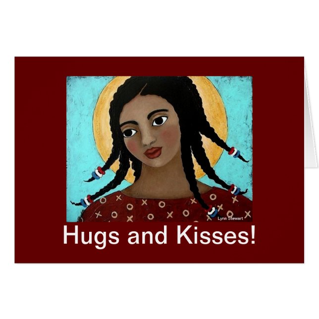 Kramar och kyssar! hälsningskort (Framsidan Horizontal)