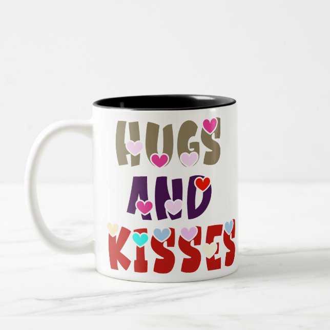 Kramar och kyssar Två-Tonad mugg (Vänster)
