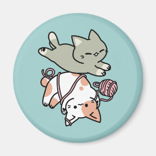 Kramar och leker – Bedårande kattillustration Magnet