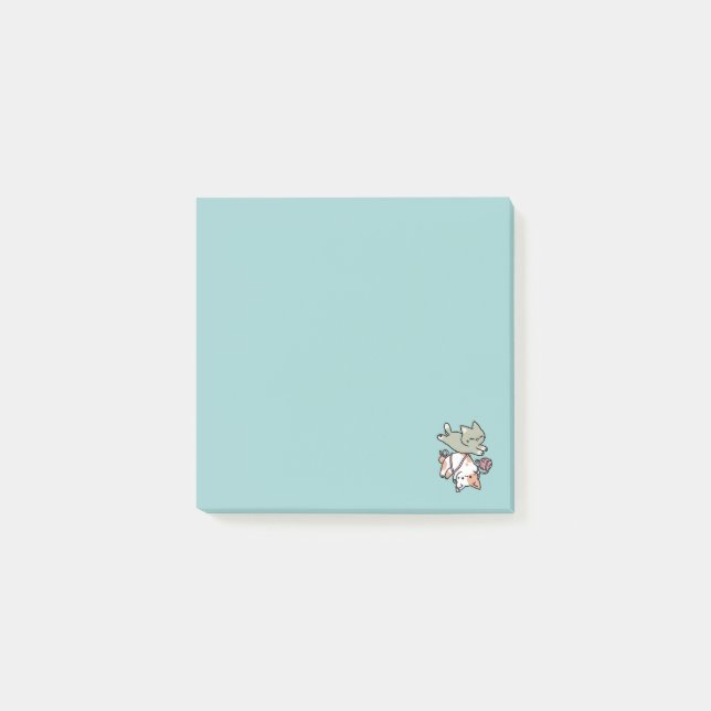 Kramar och leker – Bedårande kattillustration Post-it Block (Framsida)