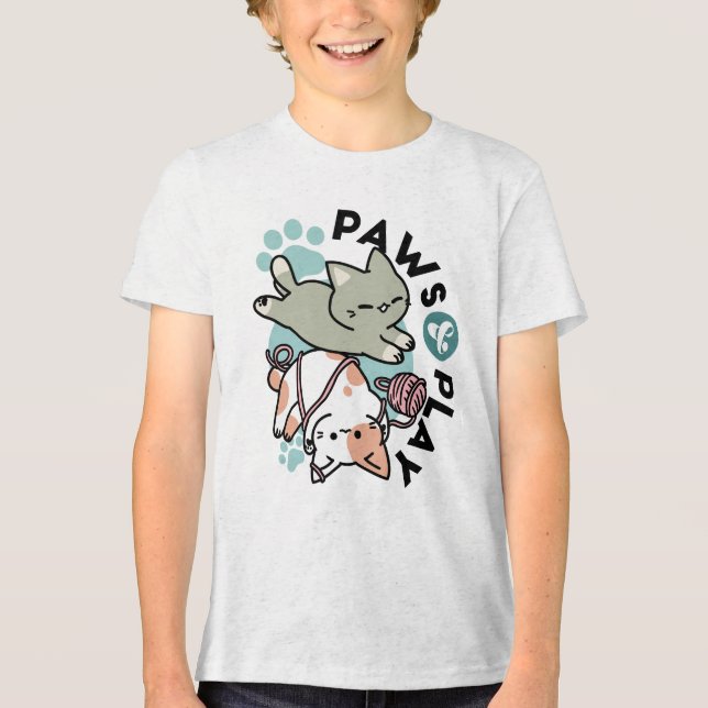 Kramar och leker – Bedårande kattillustration T Shirt (Framsida)