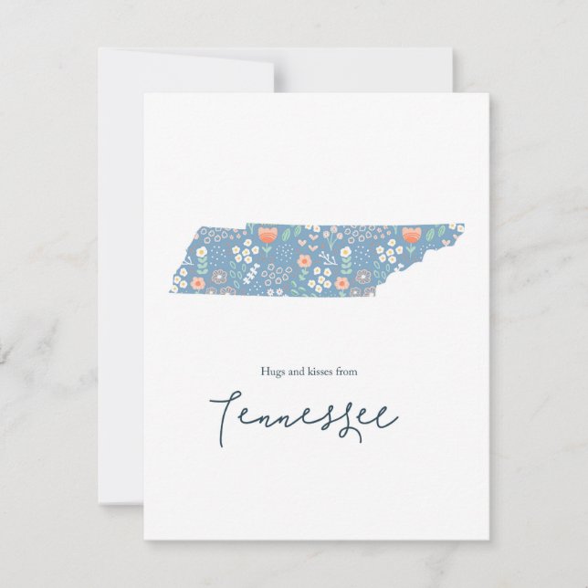 Kramar och pussar från Tennessee Julkort (Framsida)