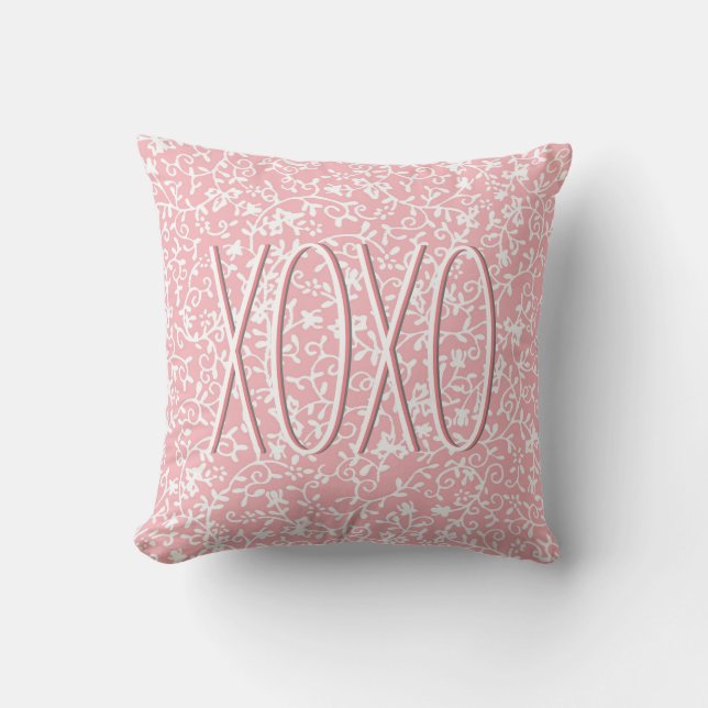 Kramar och pussar XOXO Rosa Kuddcover för Kastkudd Kudde (Framsida)