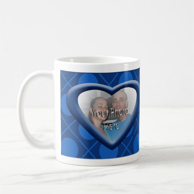 Kramar & Pussar XOXO Anpassningsbar Hjärtformad Fo Kaffemugg (Vänster)