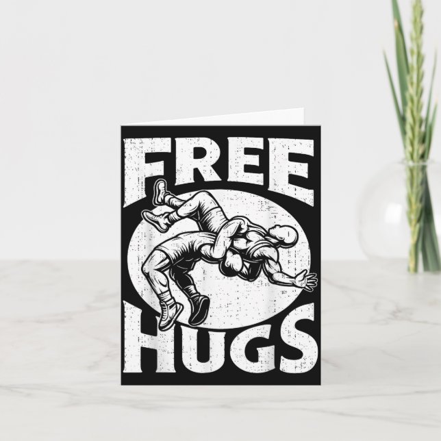 Kramar Roligt Wrestling Humor Brottare brottas Män Kort (Framsida)