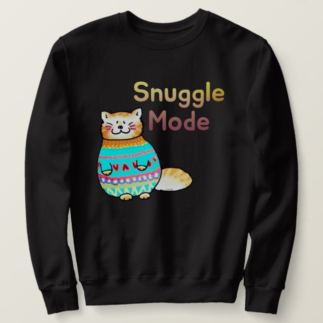 Kramarläge Söt Gingerkatt Lång Ärmad Tröja (Design framsida)