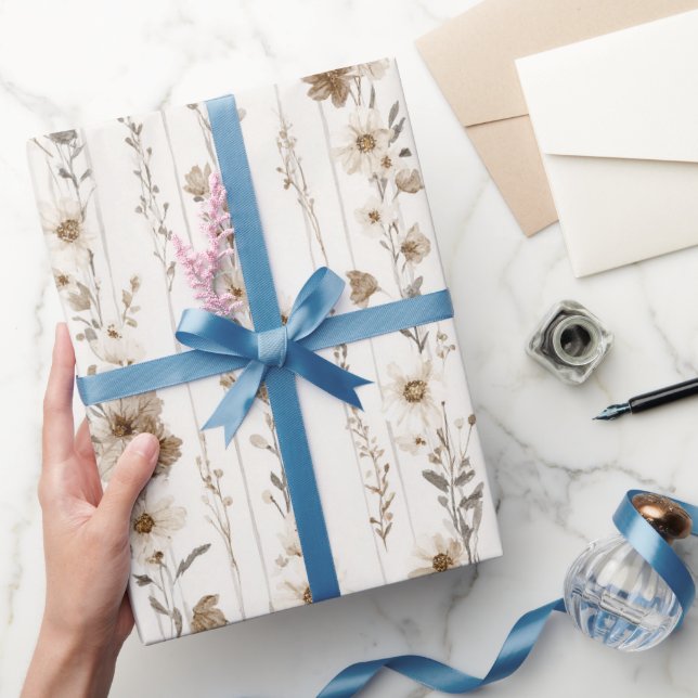 Krämbrun Blommig Bröllopsdusch Presentpapper (Gifting)