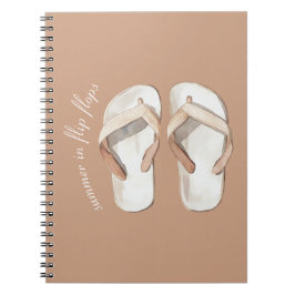 Krämbruna sommarflipflopsandaler anteckningsbok