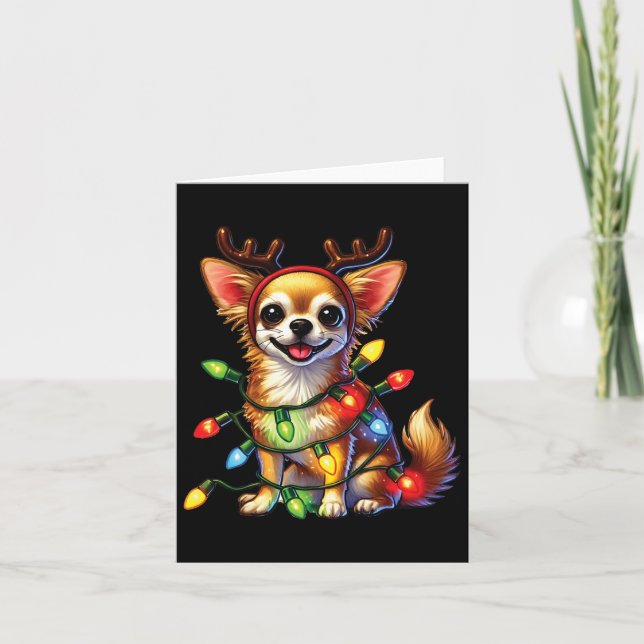 Kramdjur Älskare Chihuahua Hundar Ren Jul Kort (Framsida)