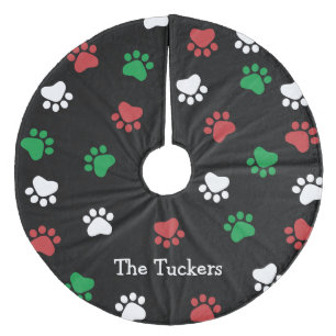 Kramdjurs fotavtryck Kattpaws Hundpaws Jul Julgransmatta Fleece